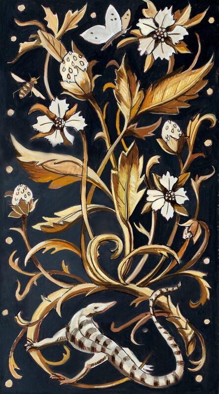 Decorative panel by artist Marsha Bowers Oil on board