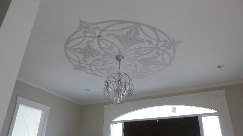 Custom stencil created for client's ceiling by artist Marsha Bowers