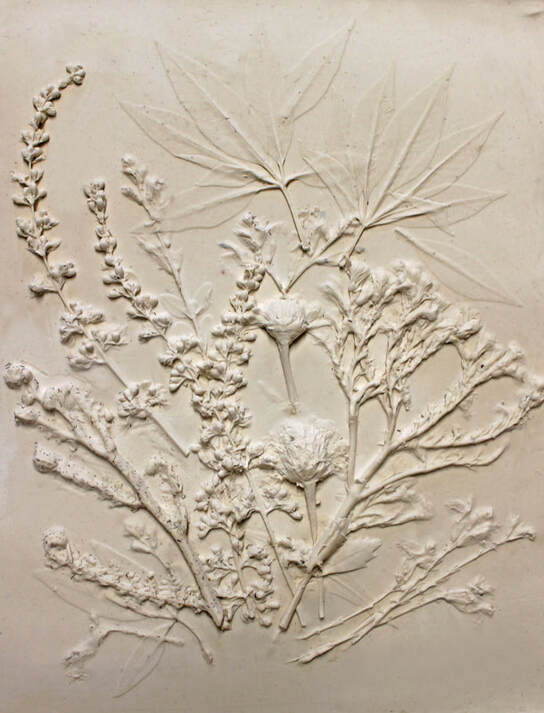 Botanical plaster casting by artist Marsha Bowers